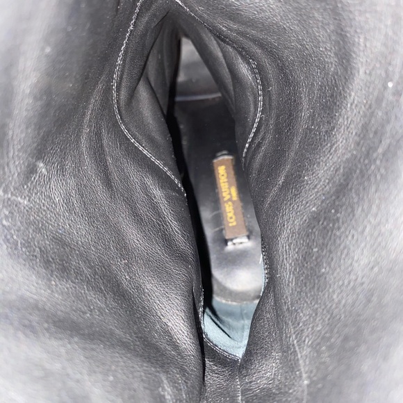 Louis Vuitton suede wedge boots heels black 36.5 - Picture 8 of 10